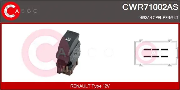Switch, window regulator (CWR71002AS)