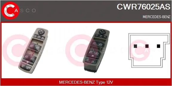 Switch, window regulator (CWR76025AS)