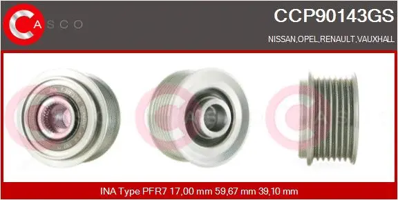 Belt Pulley, alternator (CCP90143GS)