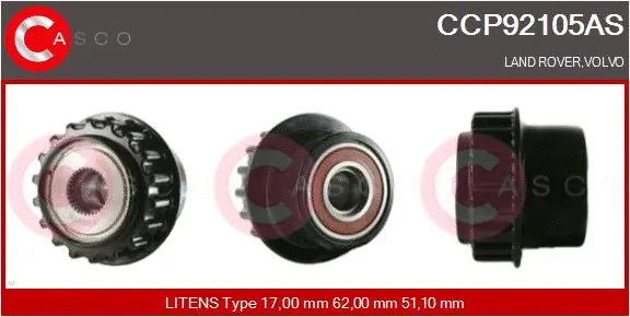 Belt Pulley, alternator (CCP92105AS)