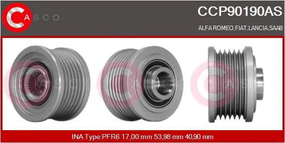 Belt Pulley, alternator (CCP90190AS)