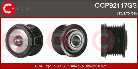 Belt Pulley, alternator (CCP92117GS)