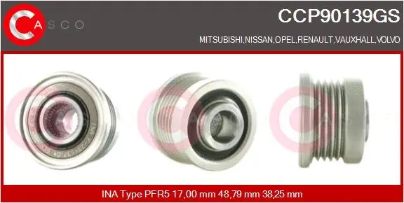 Belt Pulley, alternator (CCP90139GS)