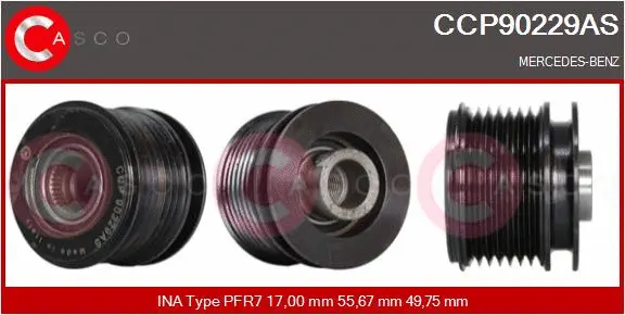 Belt Pulley, alternator (CCP90229AS)