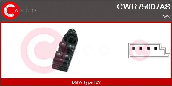 Switch, window regulator (CWR75007AS)