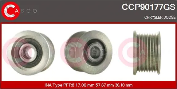 Belt Pulley, alternator (CCP90177GS)