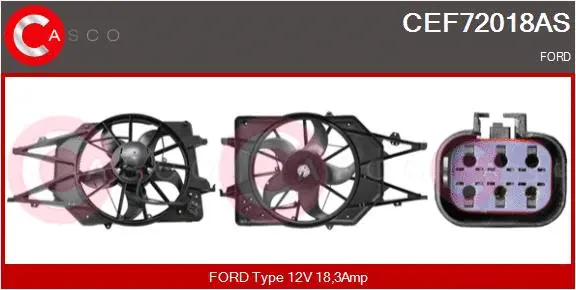 Electric Motor, radiator fan (CEF72018AS)