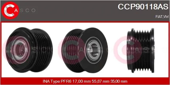 Belt Pulley, alternator (CCP90118AS)