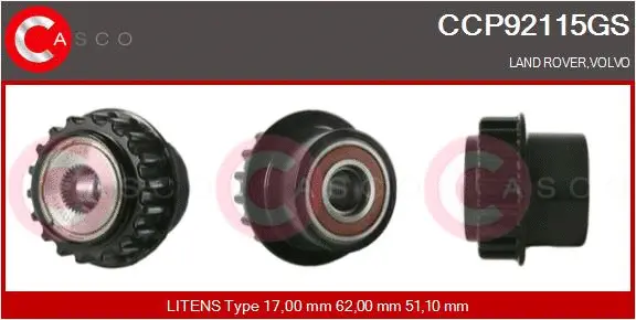 Belt Pulley, alternator (CCP92115GS)