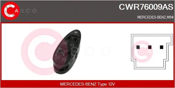 Switch, window regulator (CWR76009AS)