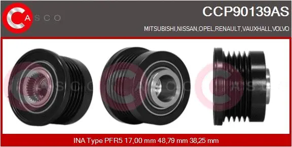 Belt Pulley, alternator (CCP90139AS)