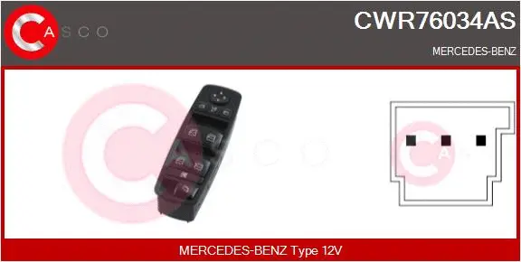 Switch, window regulator (CWR76034AS)