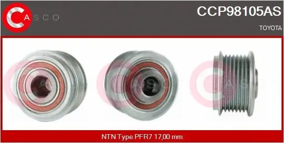 Belt Pulley, alternator (CCP98105AS)