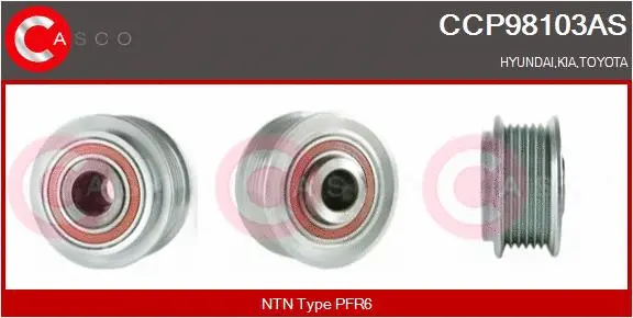 Belt Pulley, alternator (CCP98103AS)