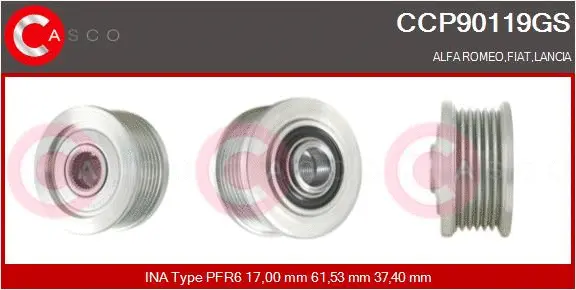 Belt Pulley, alternator (CCP90119GS)