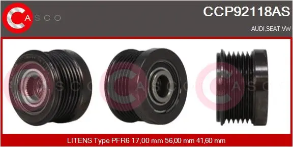 Belt Pulley, alternator (CCP92118AS)