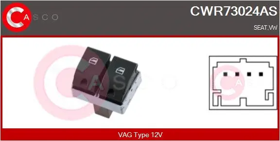 Switch, window regulator (CWR73024AS)