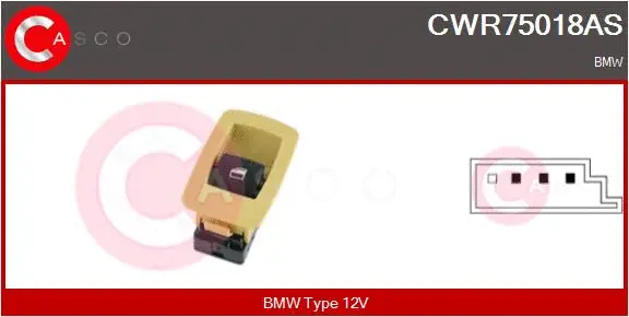 Switch, window regulator (CWR75018AS)