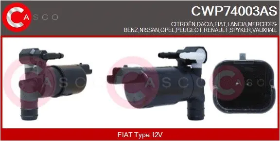 Washer Fluid Pump, window cleaning (CWP74003AS)