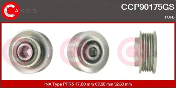 Belt Pulley, alternator (CCP90175GS)