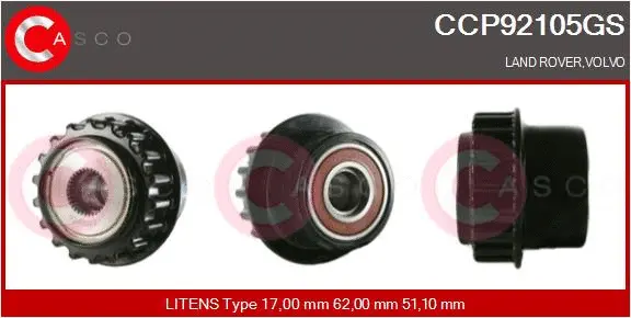 Belt Pulley, alternator (CCP92105GS)