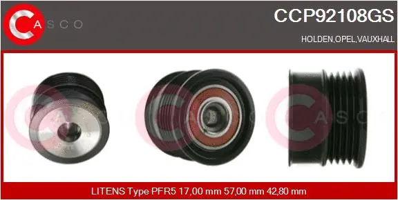 Belt Pulley, alternator (CCP92108GS)