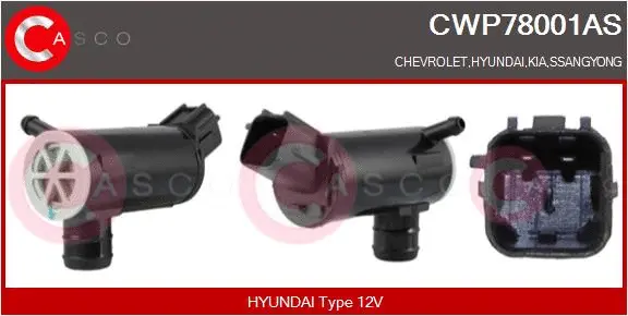 Washer Fluid Pump, window cleaning (CWP78001AS)
