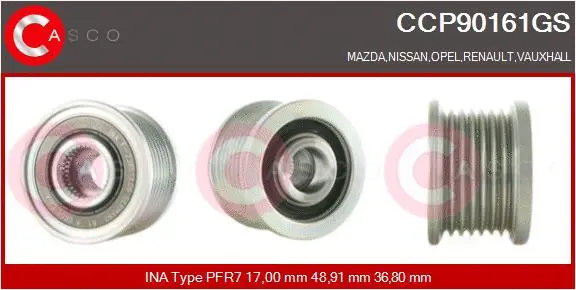 Belt Pulley, alternator (CCP90161GS)
