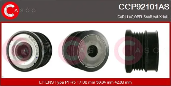 Belt Pulley, alternator (CCP92101AS)