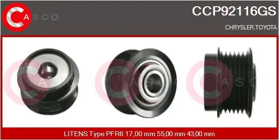 Belt Pulley, alternator (CCP92116GS)