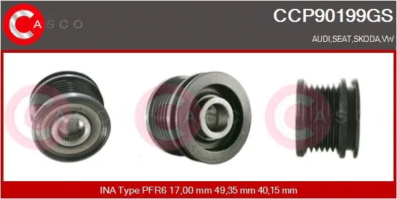 Belt Pulley, alternator (CCP90199GS)