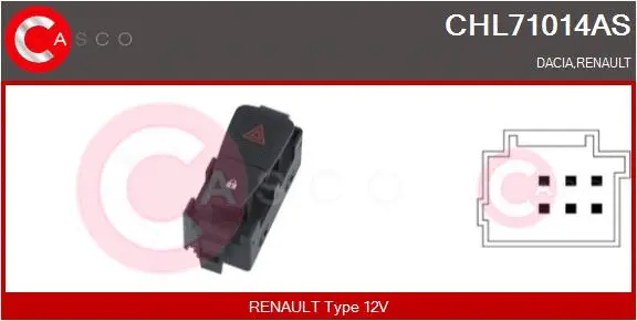 Hazard Warning Light Switch (CHL71014AS)