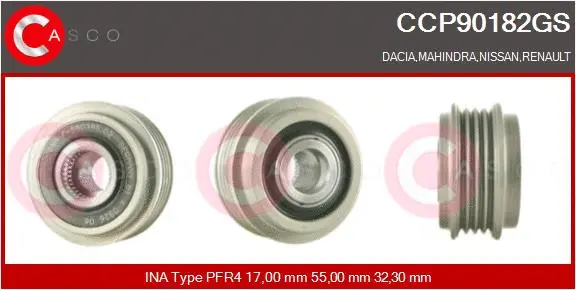 Belt Pulley, alternator (CCP90182GS)
