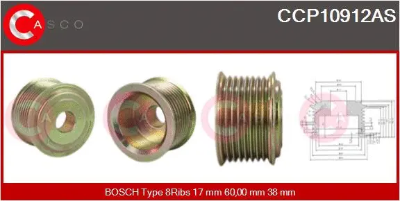 Belt Pulley, alternator (CCP10912AS)