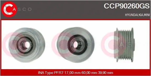 Belt Pulley, alternator (CCP90260GS)