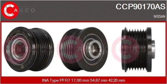 Belt Pulley, alternator (CCP90170AS)