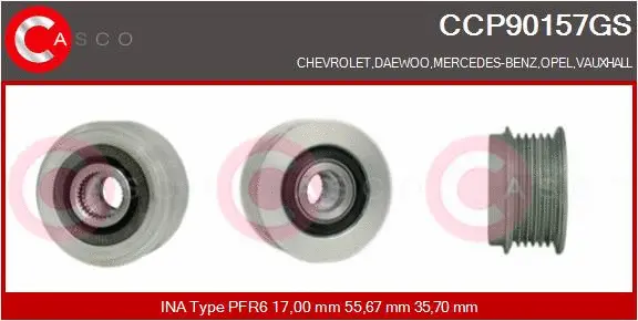 Belt Pulley, alternator (CCP90157GS)