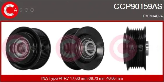 Belt Pulley, alternator (CCP90159AS)