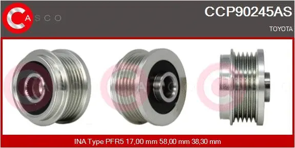Belt Pulley, alternator (CCP90245AS)