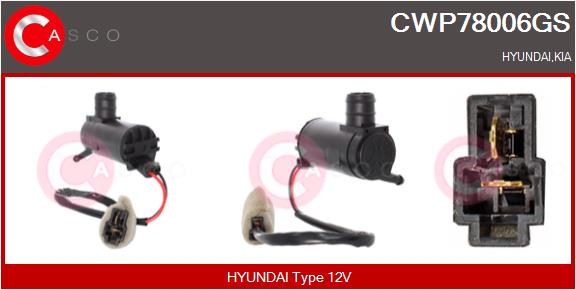 Washer Fluid Pump, window cleaning (CWP78006GS)