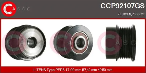 Belt Pulley, alternator (CCP92107GS)