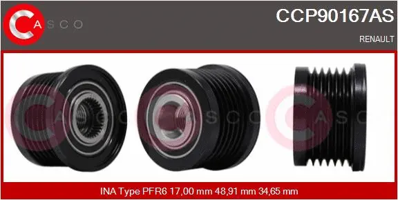 Belt Pulley, alternator (CCP90167AS)