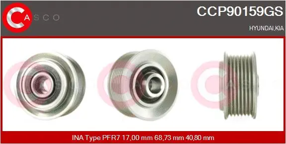 Belt Pulley, alternator (CCP90159GS)