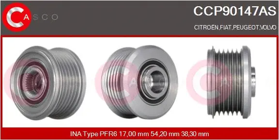 Belt Pulley, alternator (CCP90147AS)
