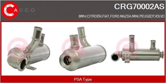 Cooler, exhaust gas recirculation (CRG70002AS)