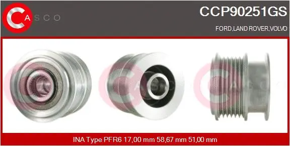 Belt Pulley, alternator (CCP90251GS)