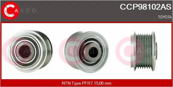 Belt Pulley, alternator (CCP98102AS)