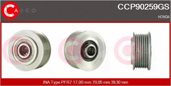 Belt Pulley, alternator (CCP90259GS)