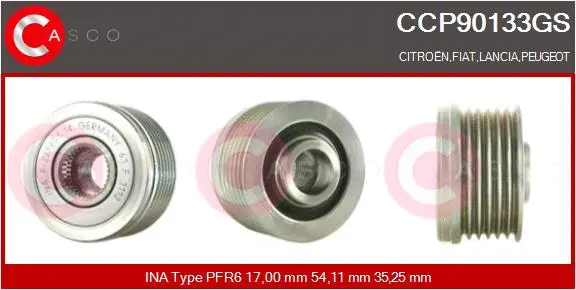 Belt Pulley, alternator (CCP90133GS)