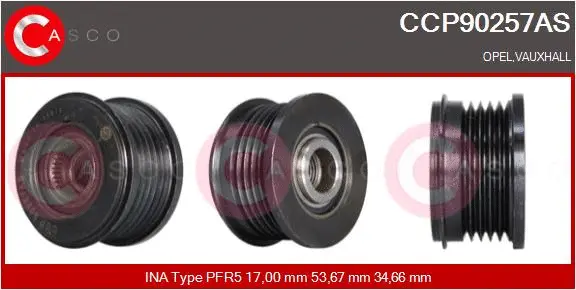 Belt Pulley, alternator (CCP90257AS)